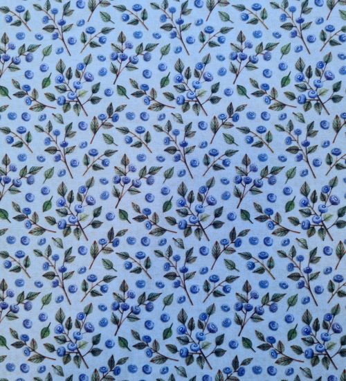 Tecido Tricoline Digital Floral Azul