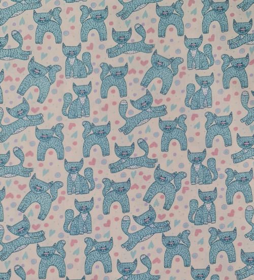 Tecido Tricoline Coleção Gatos