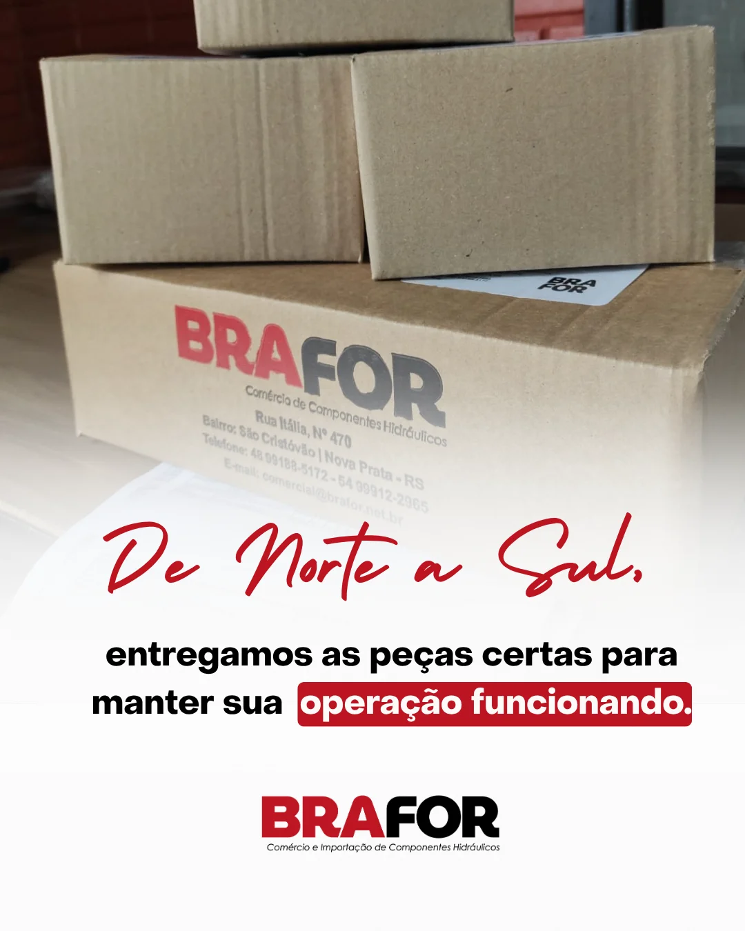 Entregamos peças e componentes hidráulicos para todo o Brasil