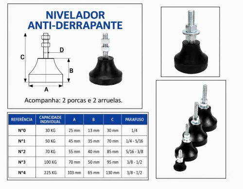 PÉ NIVELADOR - ANTIDERRAPANTE
