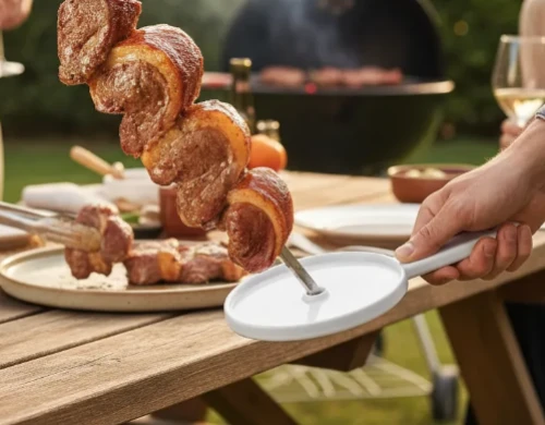 Apoio de espeto para churrasco