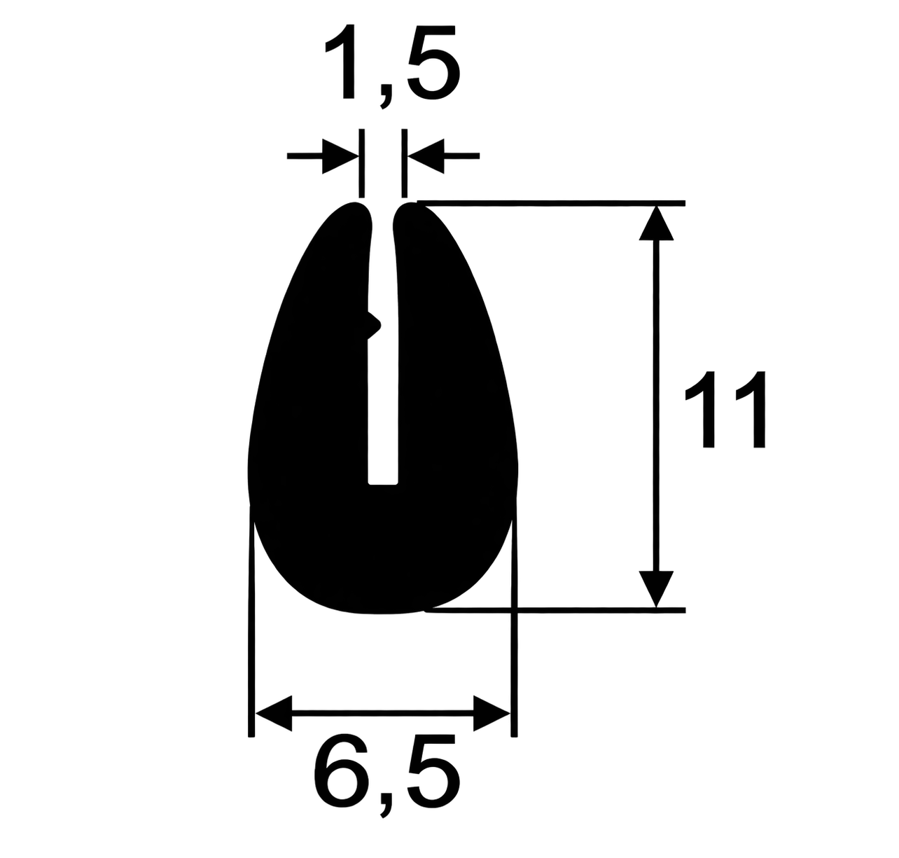 PERFIL DE BORRACHA DE VEDAÇÃO TIPO "U"