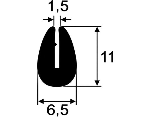 PERFIL DE BORRACHA DE VEDAÇÃO TIPO "U"