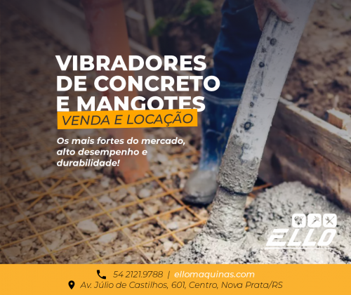Vibradores de concreto e Mangotes