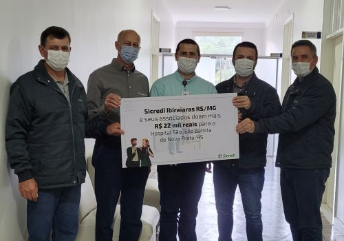 Hospital São João Batista recebe R$ 22 mil da Sicredi