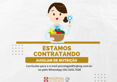 Vaga para auxiliar de nutrição