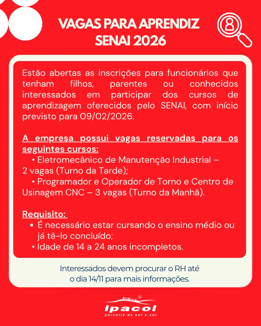 Vagas Para Aprendiz - SENAI 2026