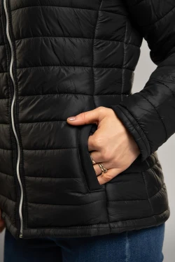 Jaqueta Puff com Zíper Feminina