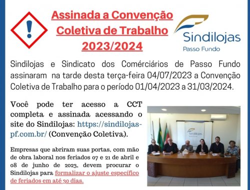 Assinatura da CCT 2023/2024