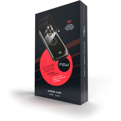Power bank wireless + 4 cabos MEW-HS920