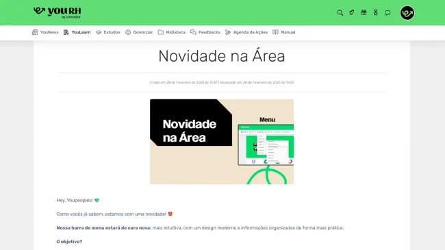 Painel de comunicação interna